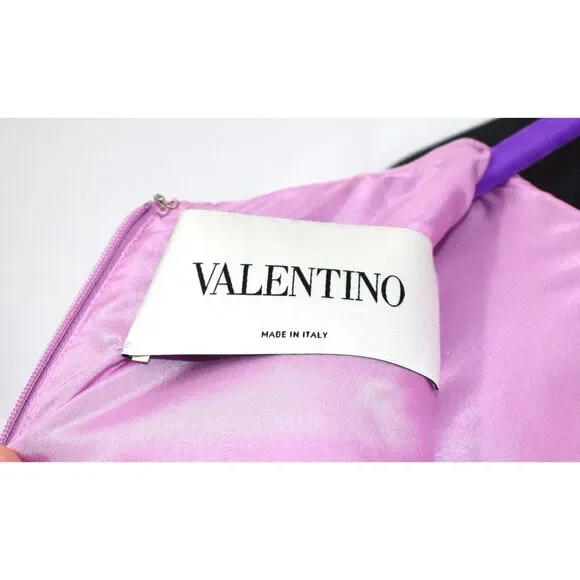 600 E Valentino NWT Wool and Silk Blend Mini Dress Flute Hem Bell Sleeves Lavend - Picture 7 of 9